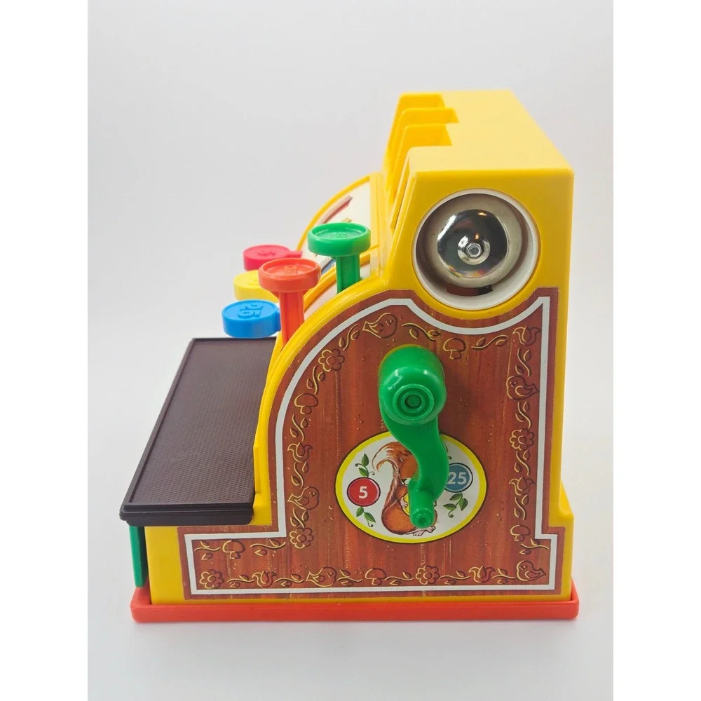 Vintage 1974 Fisher-Price Cash Register 926 Toy with 6 Coins Retro Bell WORKS